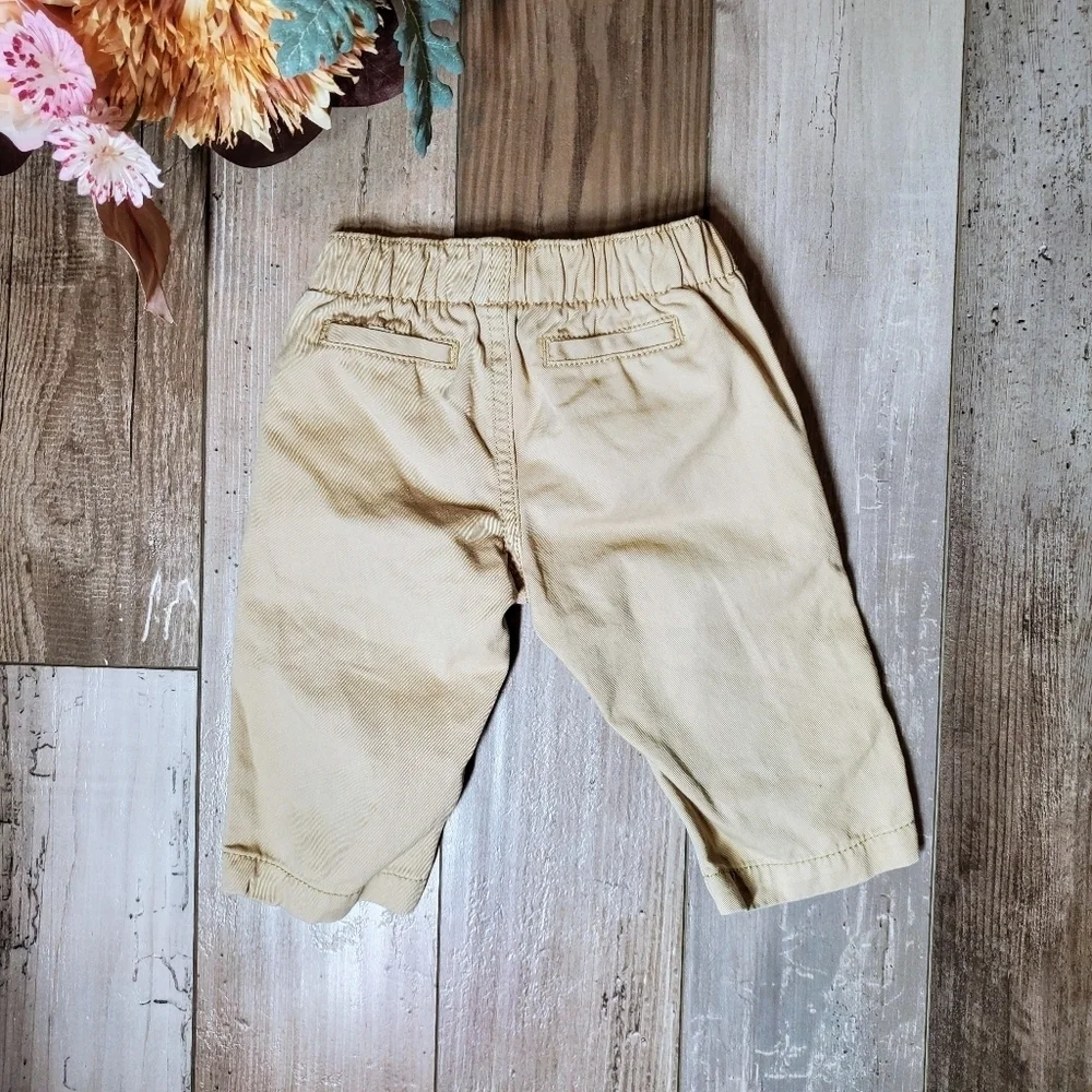 Carter's Khaki Beige 100% Cotton Baby Boy Formal Pants Size 3M EUC